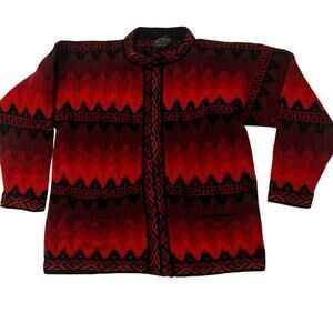 Alexis 100% Baby Alpaca | Women’s Large Cardigan Sunset Colors | Andes Peru